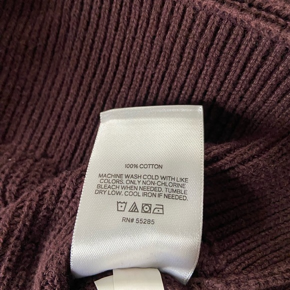 Express Mens Cotton Plum High Neck Sweater - Picture 4 of 5